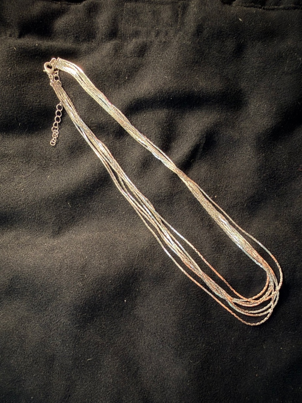 18" multi strand silver necklace